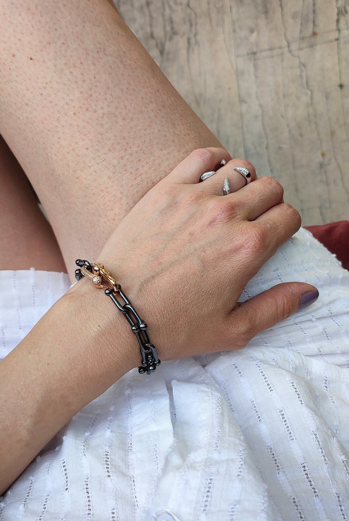 Black rose gold Luxury Bracelet